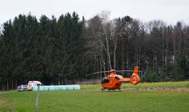 Schwerer Forstunfall in einem Waldstück in Feldkirchen bei Mattighofen