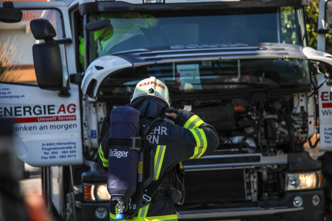 Kleinbrand bei einem Müllwagen in Marchtrenk sorgt für Einsatz der Feuerwehr