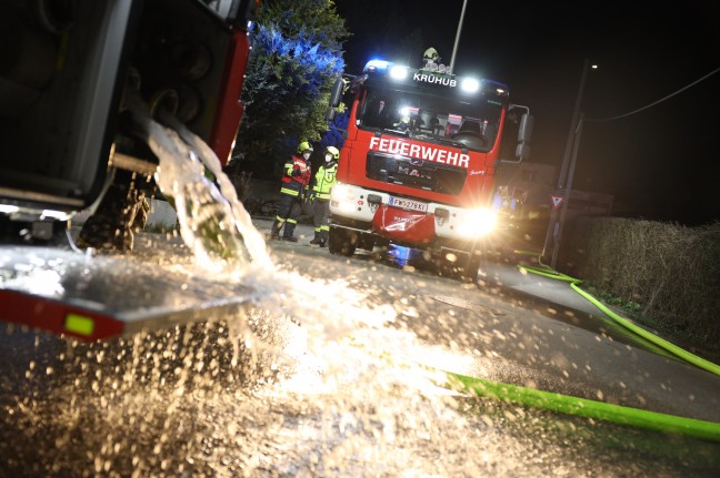 Drei Feuerwehren bei Brand einer Gartenhütte in Kremsmünster im Einsatz