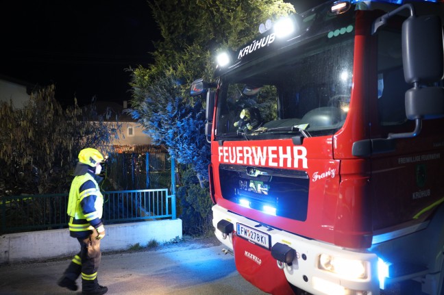 Drei Feuerwehren bei Brand einer Gartenhütte in Kremsmünster im Einsatz