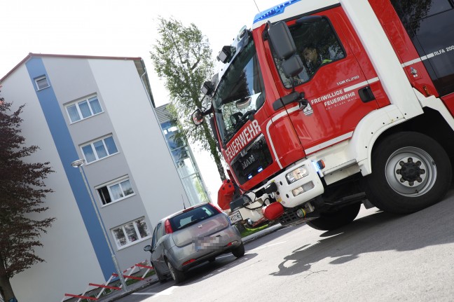 Einsatz der Feuerwehr durch angebranntes Kochgut in Wels-Vogelweide