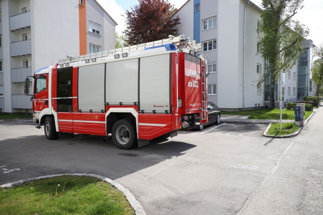 Einsatz der Feuerwehr durch angebranntes Kochgut in Wels-Vogelweide
