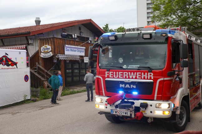 Einsatz der Feuerwehr bei Kleinbrand im Messegelnde in Wels-Innenstadt