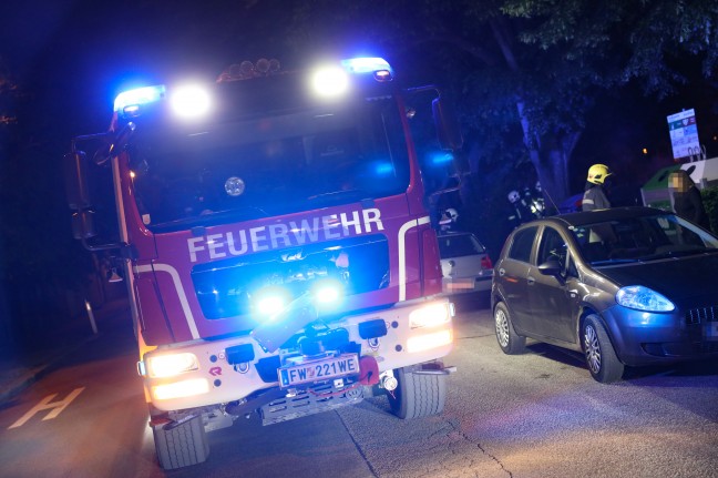 Brand einer mobilen Toilettenkabine in Wels-Neustadt