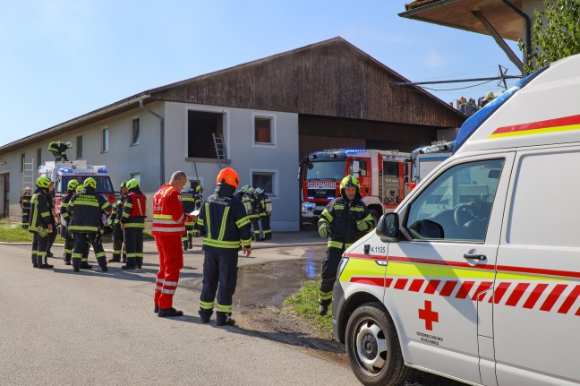 Fünf Feuerwehren bei Brand auf Bauernhof in Wartberg an der Krems im Einsatz