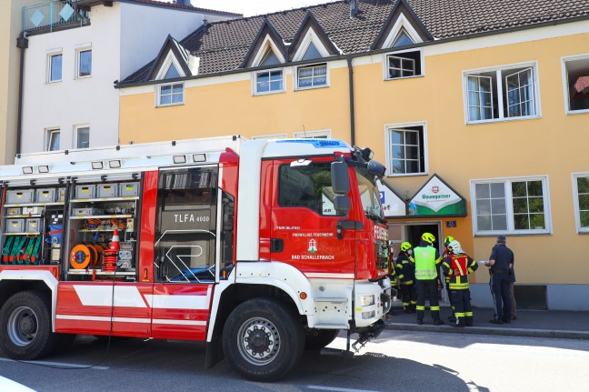 Wohnungsbrand in einem Wohn- und Geschftsgebude in Bad Schallerbach