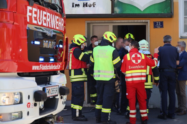 Wohnungsbrand in einem Wohn- und Geschftsgebude in Bad Schallerbach