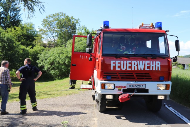 Rasenmähertraktor in Steyregg in Flammen aufgegangen
