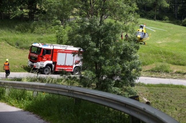 Motorradfahrer bei Micheldorf in Oberösterreich schwer verunfallt