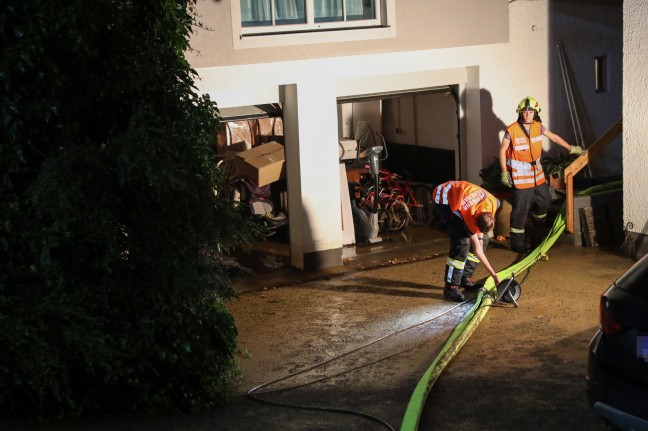 Gewitterfront mit Starkregen sorgt fr zahlreiche berflutungseinstze in Obersterreich