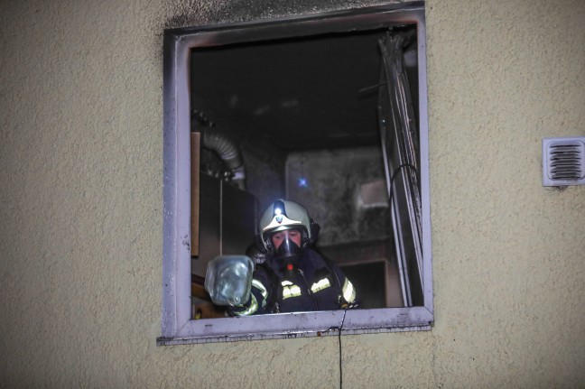 Küchenbrand in einem Reihenhaus in Enns