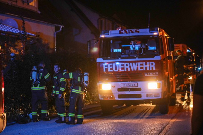 Küchenbrand in einem Reihenhaus in Enns