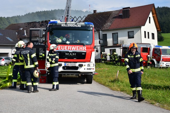 Brand einer Scheune in Oberkappel führt zu Löscheinsatz mit zehn Feuerwehren