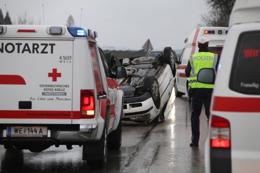 Schwerer Verkehrsunfall auf der Schartner Straße in Buchkirchen