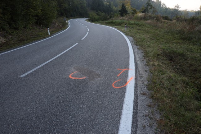 Motorradlenkerin (42) starb nach Kollision mit zwei PKW bei Feldkirchen an der Donau im Krankenhaus