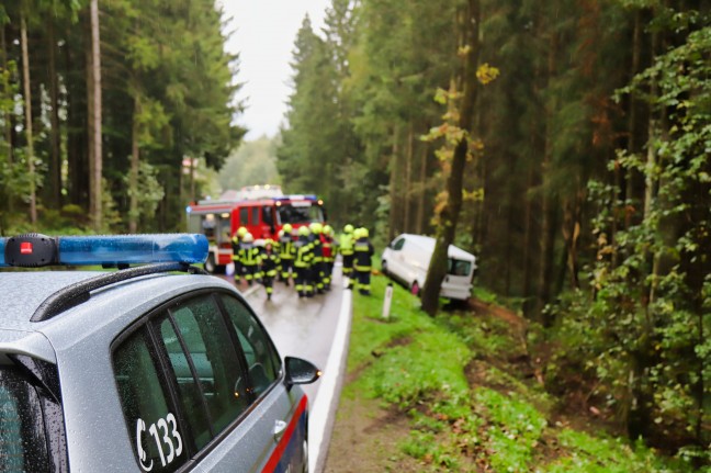 Lenkerin bei Verkehrsunfall in Reichenau im Mühlkreis in Kleinbus eingeklemmt