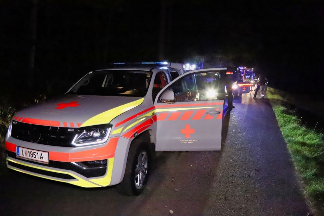 Ein Schwerverletzter nach Autoüberschlag und Crash gegen Baum in Alberndorf in der Riedmark