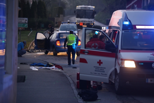 Schwerer Verkehrsunfall mit Radfahrer in Thalheim bei Wels