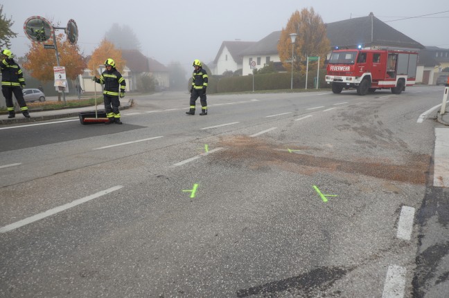Verkehrsunfall in einem Kreuzungsbereich in Wartberg an der Krems fordert zwei Verletzte