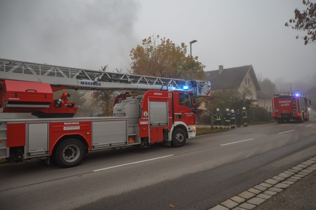 Brand in einem Gebude in Wels-Neustadt