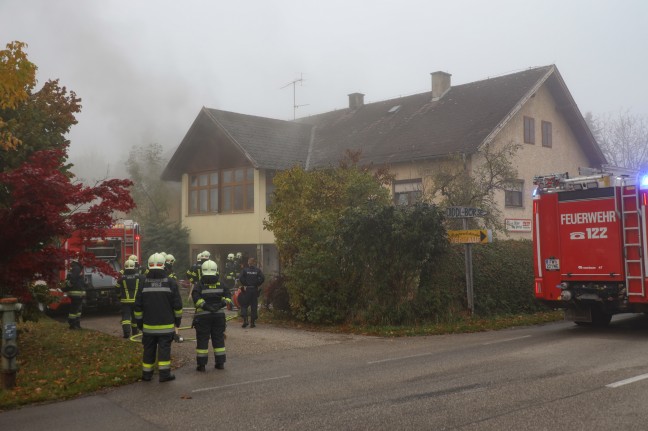 Brand in einem Gebude in Wels-Neustadt