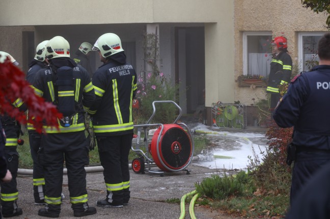 Brand in einem Gebude in Wels-Neustadt