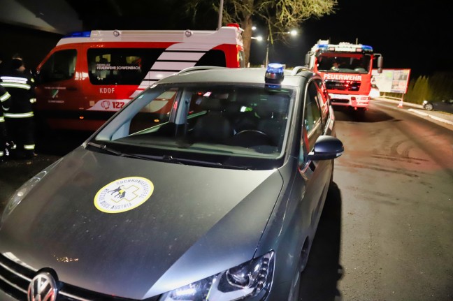 Einsatzkräfte bei Suchaktion nach abgängiger Person in Engerwitzdorf im Einsatz