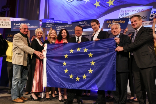 Minister Sebastian Kurz (ÖVP) beim "Auftakt zum Endspurt" vor der EU-Wahl