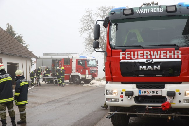 Vier Feuerwehren bei Brand in Wartberg an der Krems im Einsatz