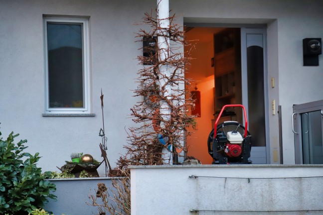 Einsatzkrfte bei Brand in einem Wohnhaus in St. Georgen an der Gusen im Einsatz