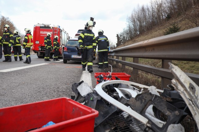 Schwerer Crash auf Westautobahn bei Enns fordert zwei Verletzte