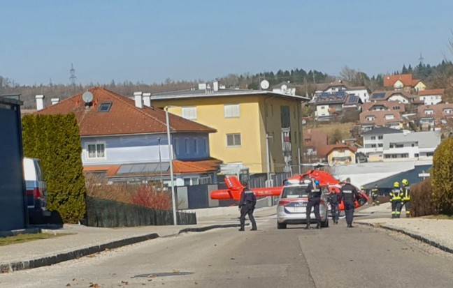 Notarzthubschrauber in Lambach im Einsatz