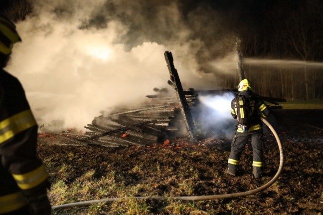 Brand eines Holzstadels in Kematen an der Krems