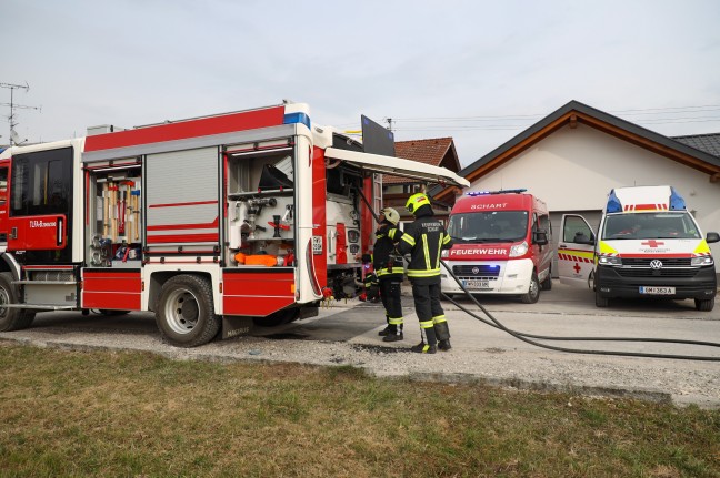 Drei Feuerwehren bei Brand im Heizraum eines Hauses in Vorchdorf im Einsatz
