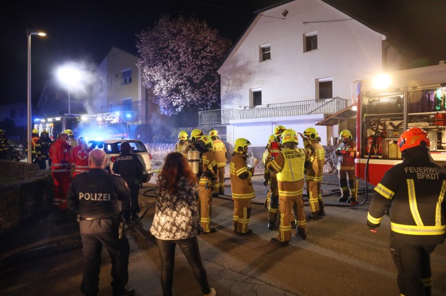 Kellerbrand in einem Einfamilienhaus in Bad Hall sorgt fr Einsatz zweier Feuerwehren