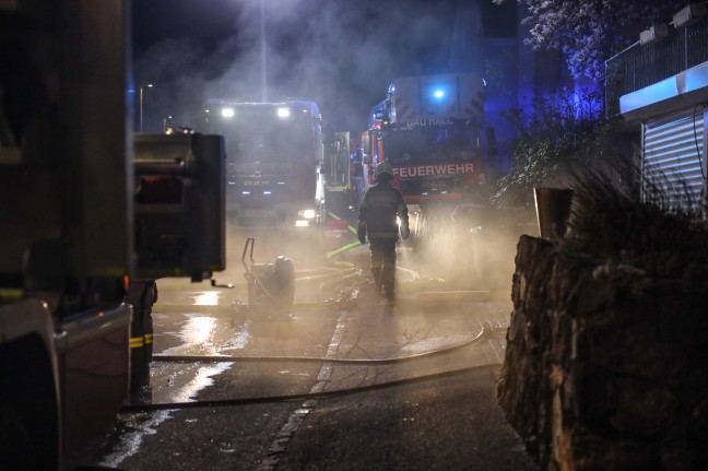 Kellerbrand in einem Einfamilienhaus in Bad Hall sorgt fr Einsatz zweier Feuerwehren