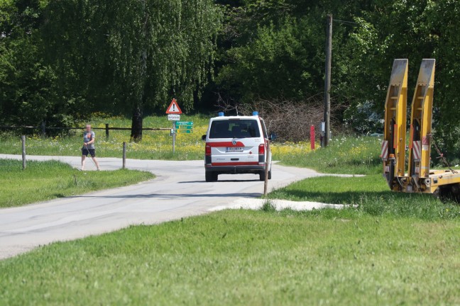 Paragleiter in Baum: Einsatzkräfte bei Personenrettung in Micheldorf in Oberösterreich im Einsatz