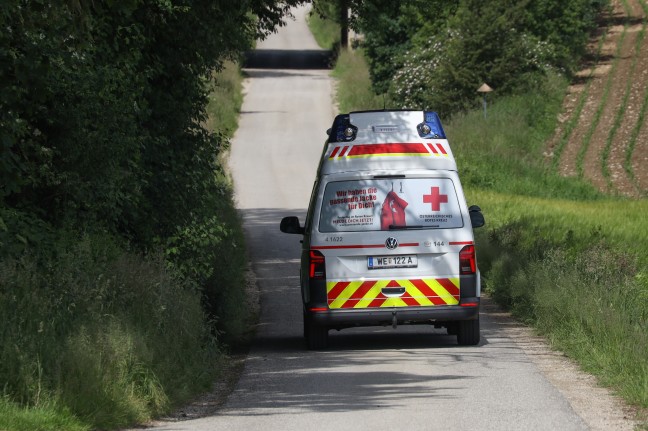 Notarzthubschrauber bei Schussverletzung im Einsatztrainingszentrum in Sattledt im Einsatz