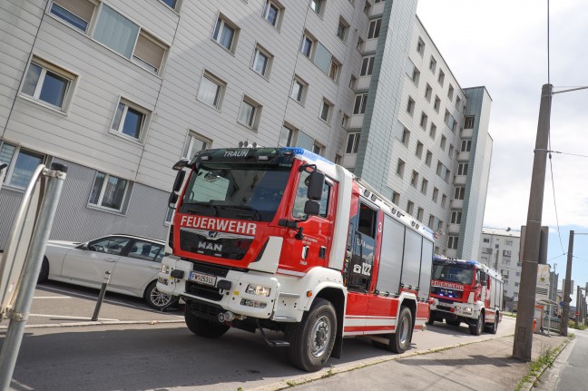 Brandverdacht in Traun: Feuerwehr hoffte vergeblich auf Gru aus der Kche