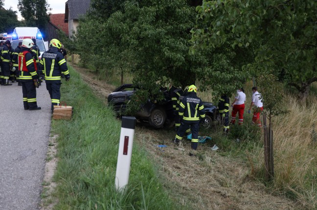 Tödlicher Verkehrsunfall: Auto in Eggendorf im Traunkreis gegen Baum geprallt