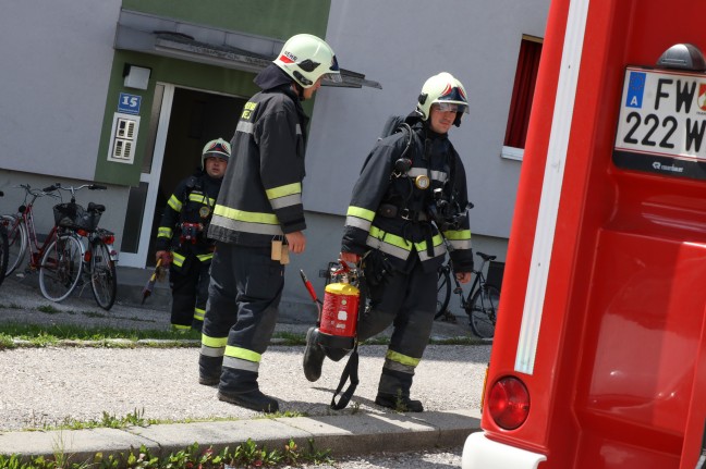 Explosion in einer Mehrparteienhauswohnung in Wels-Neustadt