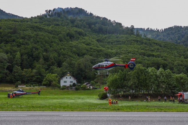 Groeinsatz bei Waldbrand am Brunnkogel in Ebensee am Traunsee