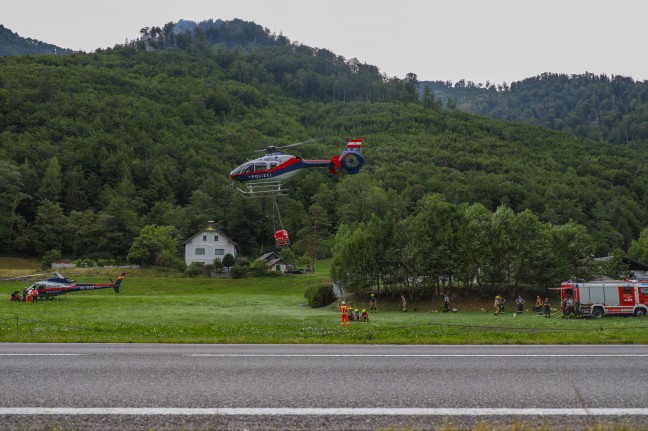 Groeinsatz bei Waldbrand am Brunnkogel in Ebensee am Traunsee