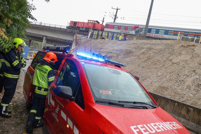 Hangrutsch bei Baustelle an der Westbahnstrecke in Marchtrenk