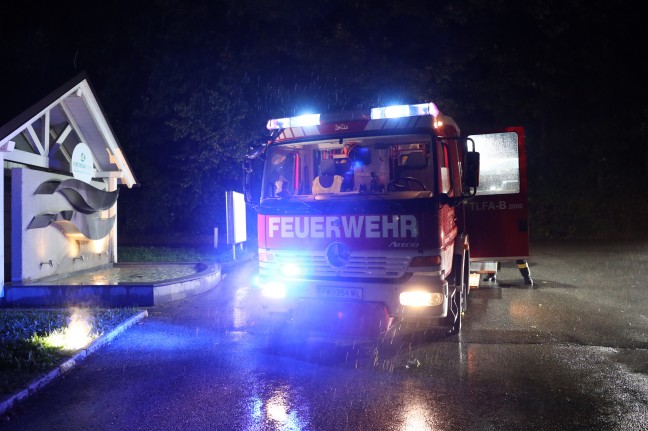 Umgestrzte Esche blockierte Strae in Bad Wimsbach-Neydharting