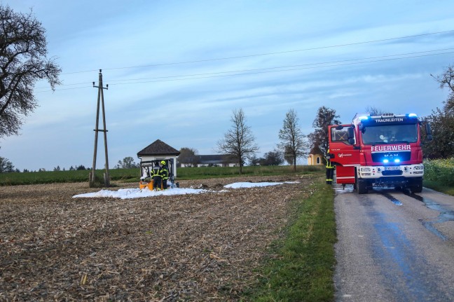 Brand eines Staplers in Steinhaus sorgt fr Einsatz der Feuerwehr