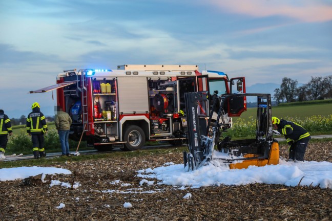 Brand eines Staplers in Steinhaus sorgt fr Einsatz der Feuerwehr