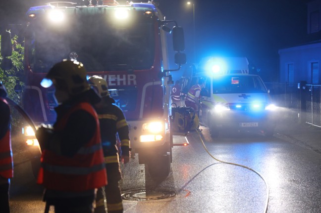 Auto bei schwerem Verkehrsunfall in Wels-Puchberg gegen Zaun und Hecke gekracht