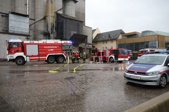 Vier Feuerwehren bei Brand bei einem Unternehmen in Hrsching im Einsatz