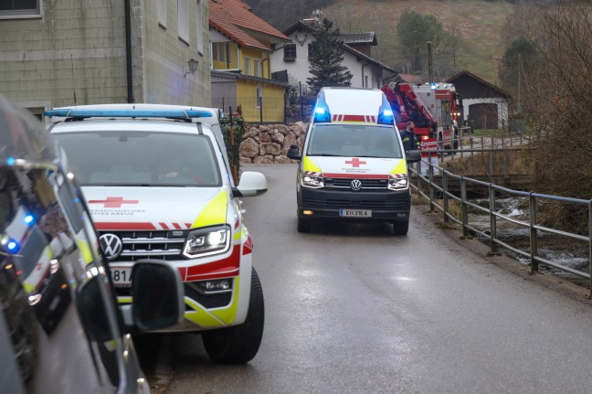 Personenrettung nach schwerem Forstunfall in Micheldorf in Oberösterreich